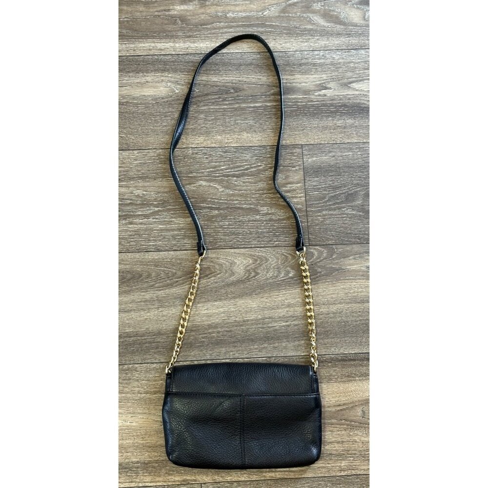 CALVIN KLEIN AUTHENTIC CROSSBODY SHOULDER BAG CHAIN PURSE BLACK GOLD ACCENTS - Picture 9 of 9